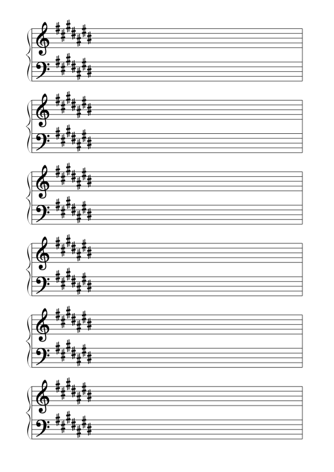 Printable Music Sheet Notation Template PDF Preview