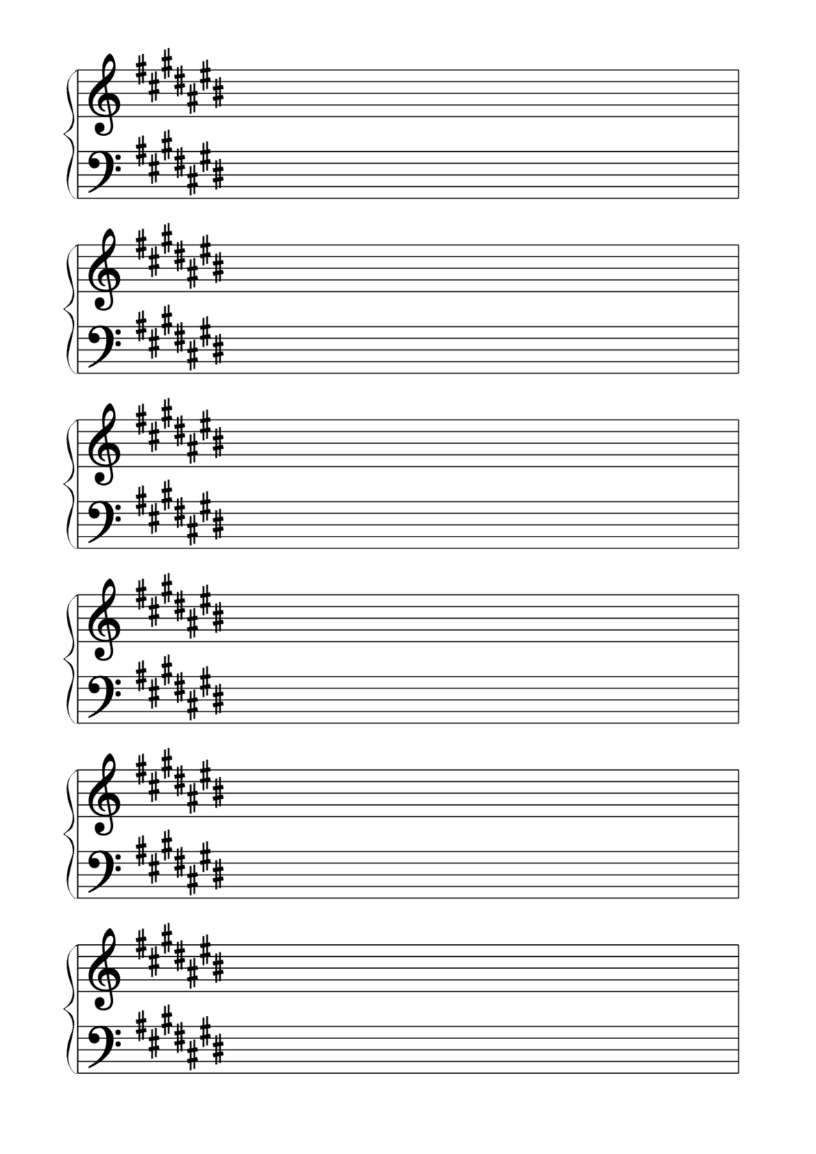 Piano Grand Staff System Paper PDF Preview