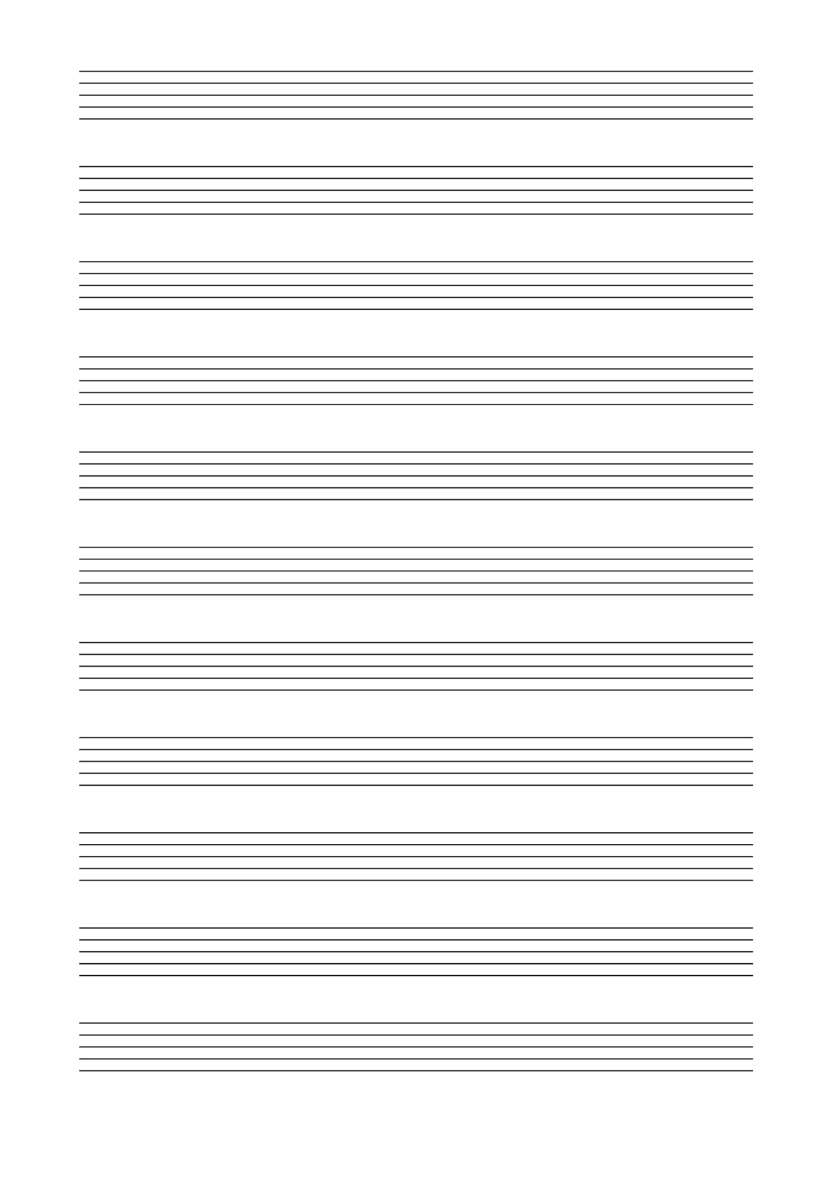 Universal Blank Notation Lines Staff Paper PDF Preview