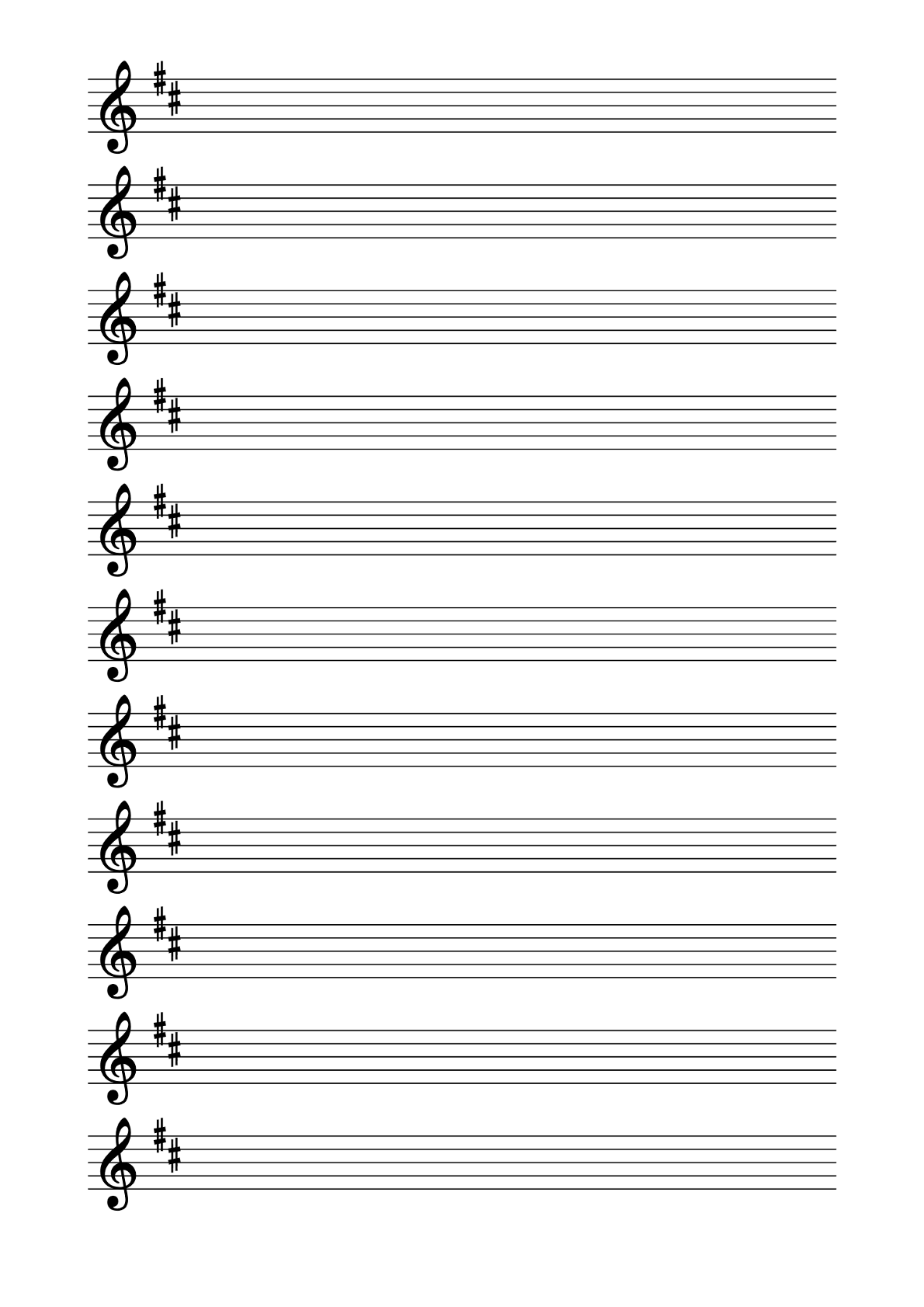 Treble Clef Manuscript Sheet Music PDF Preview
